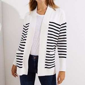 Striped Open Pocket Cardigan